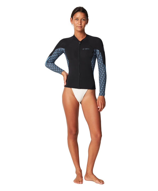 O'Neill Women's Bahia Full Zip 1.5mm Wetsuit Jacket - Aloha Tile