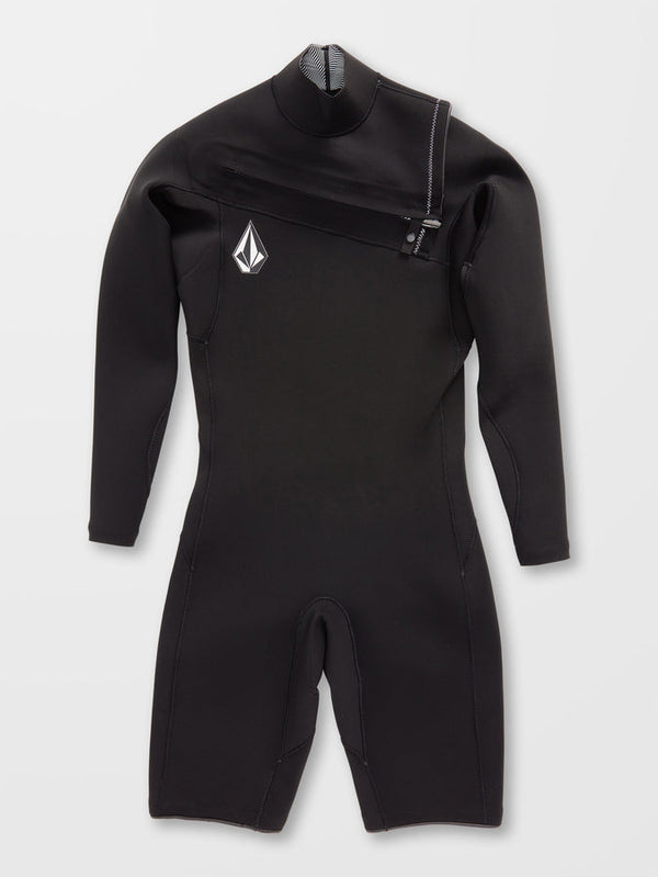 Volcom Modulator 2/2mm Long Sleeve Chest Zip Spring Wetsuit - Black