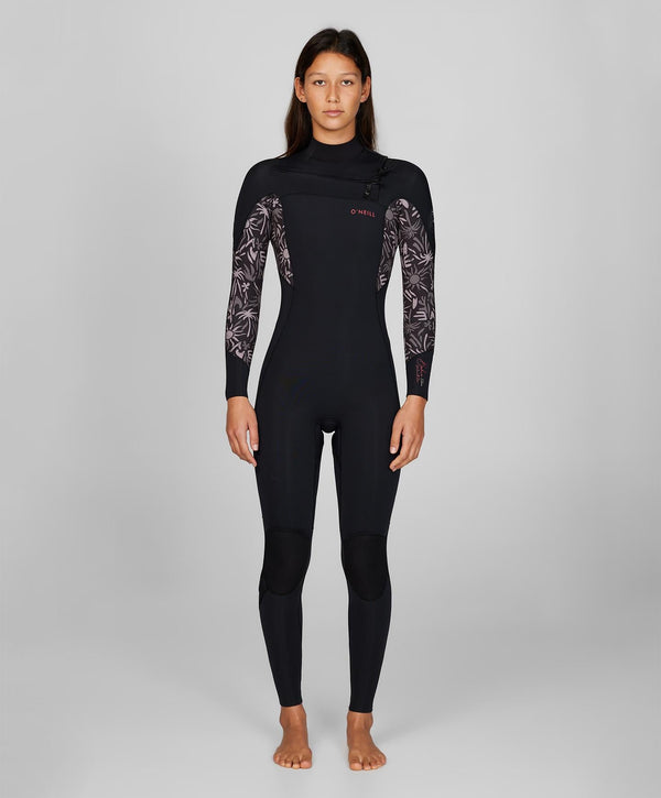 O'Neill Women's Bahia 3/2mm Steamer Chest Zip Wetsuit - Follow The Sun
