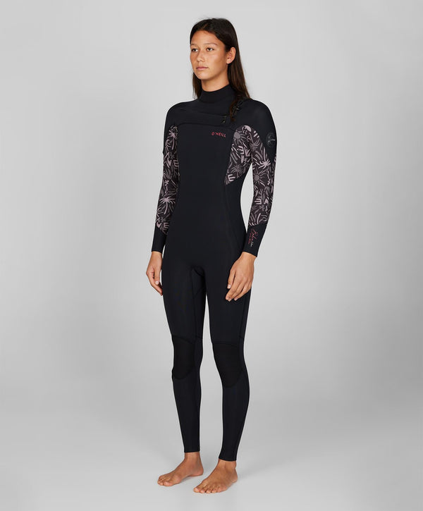 O'Neill Women's Bahia 3/2mm Steamer Chest Zip Wetsuit - Follow The Sun