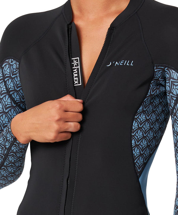 O'Neill Women's Bahia Full Zip 1.5mm Wetsuit Jacket - Aloha Tile